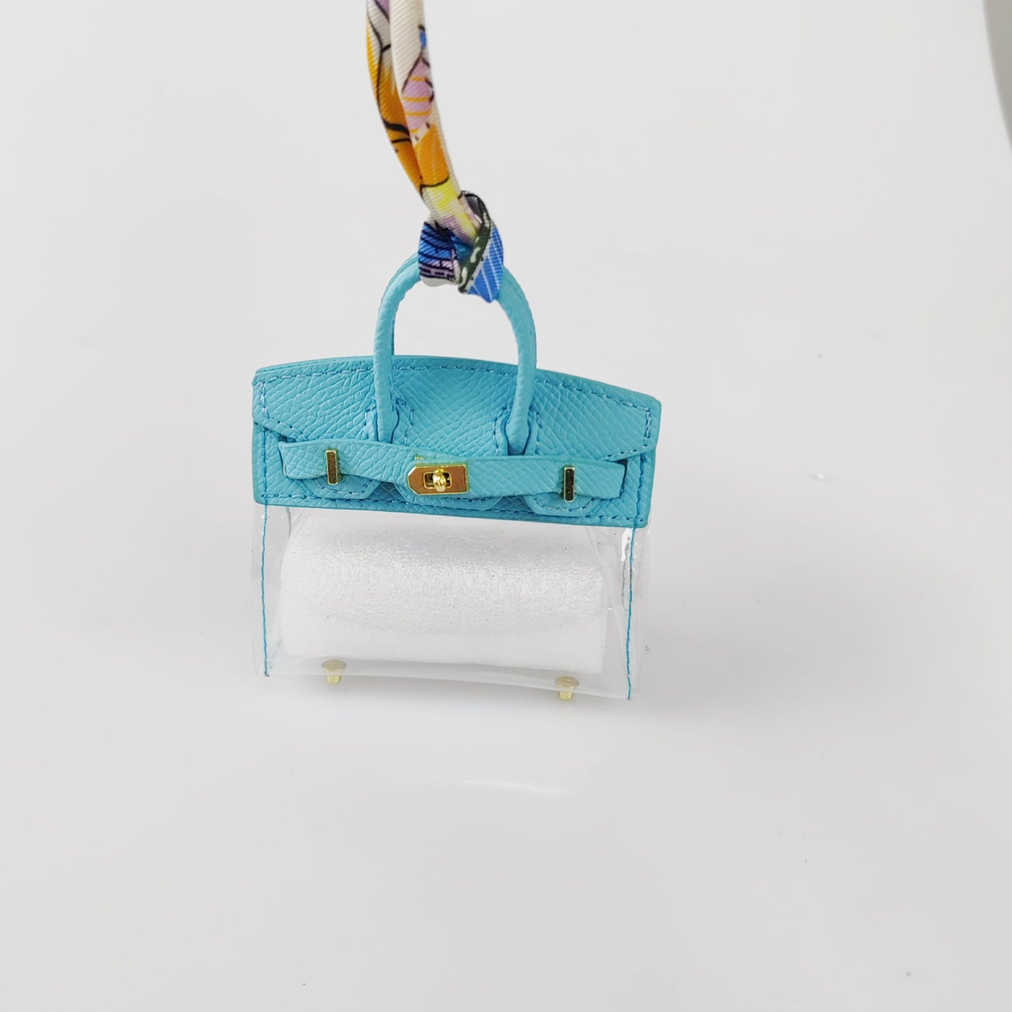 Mini PU Bag with Clear PVC Case | Colorful Handbag Ornament & Gift Display