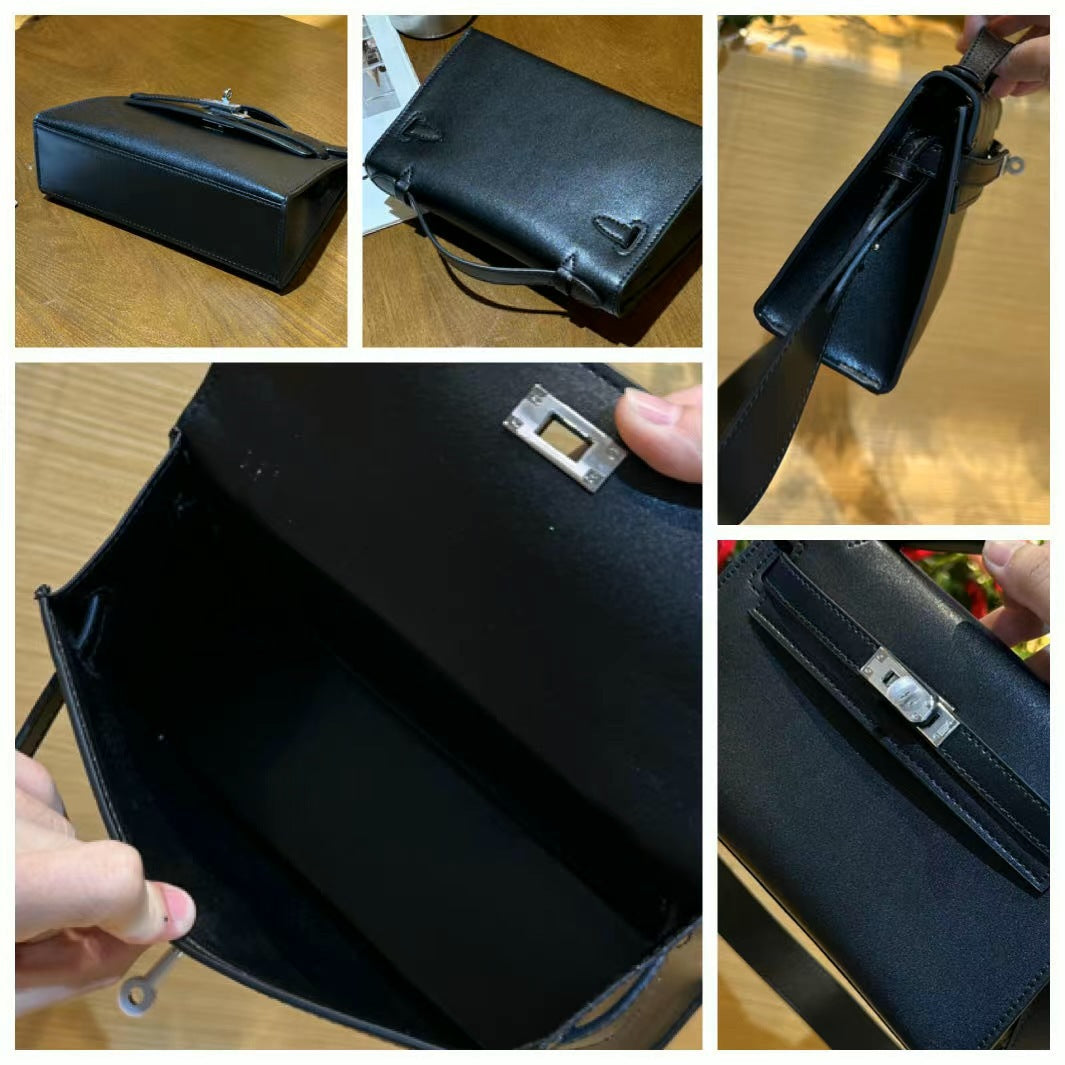 H Series Mini Structured Top-Handle Bag 22 cm – Model 2300 | Silver Hardware