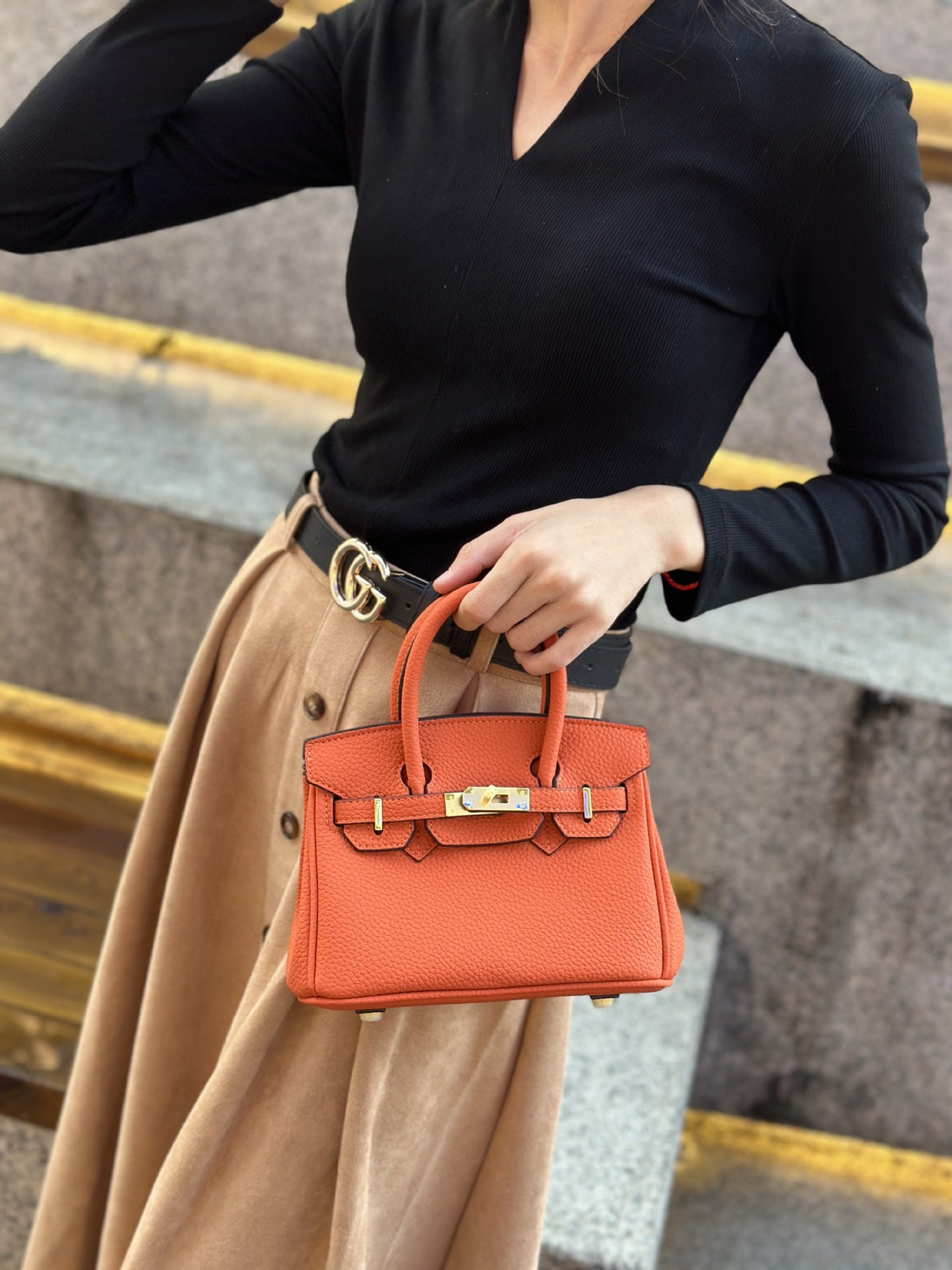 Women's High-Grade Bag2025New Summer Kelly Bag Large Capacity Women's Bag Shoulder Crossbody Handbag Birkin Bag