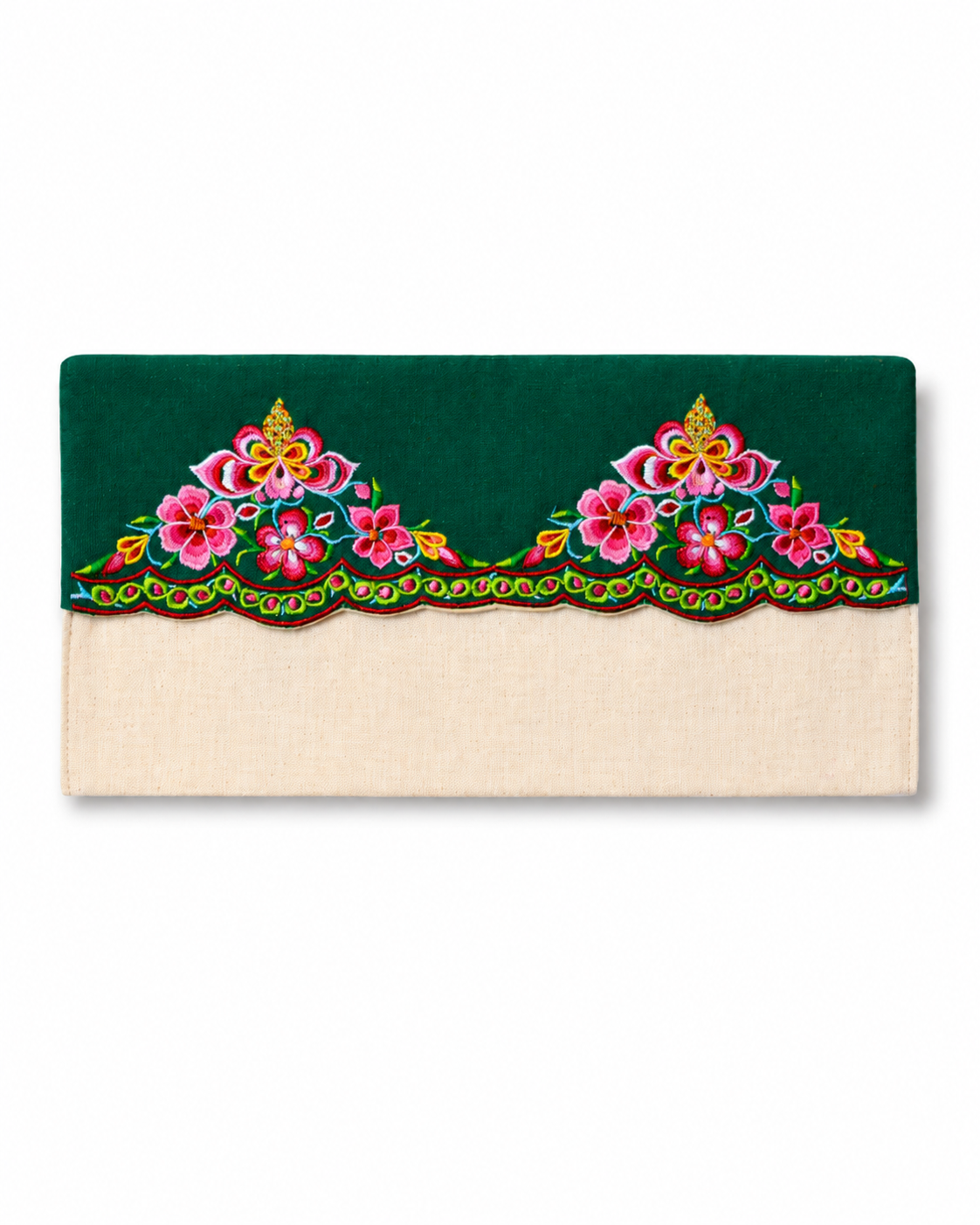 Handmade Embroidered Linen Cutlery Holder for Table
