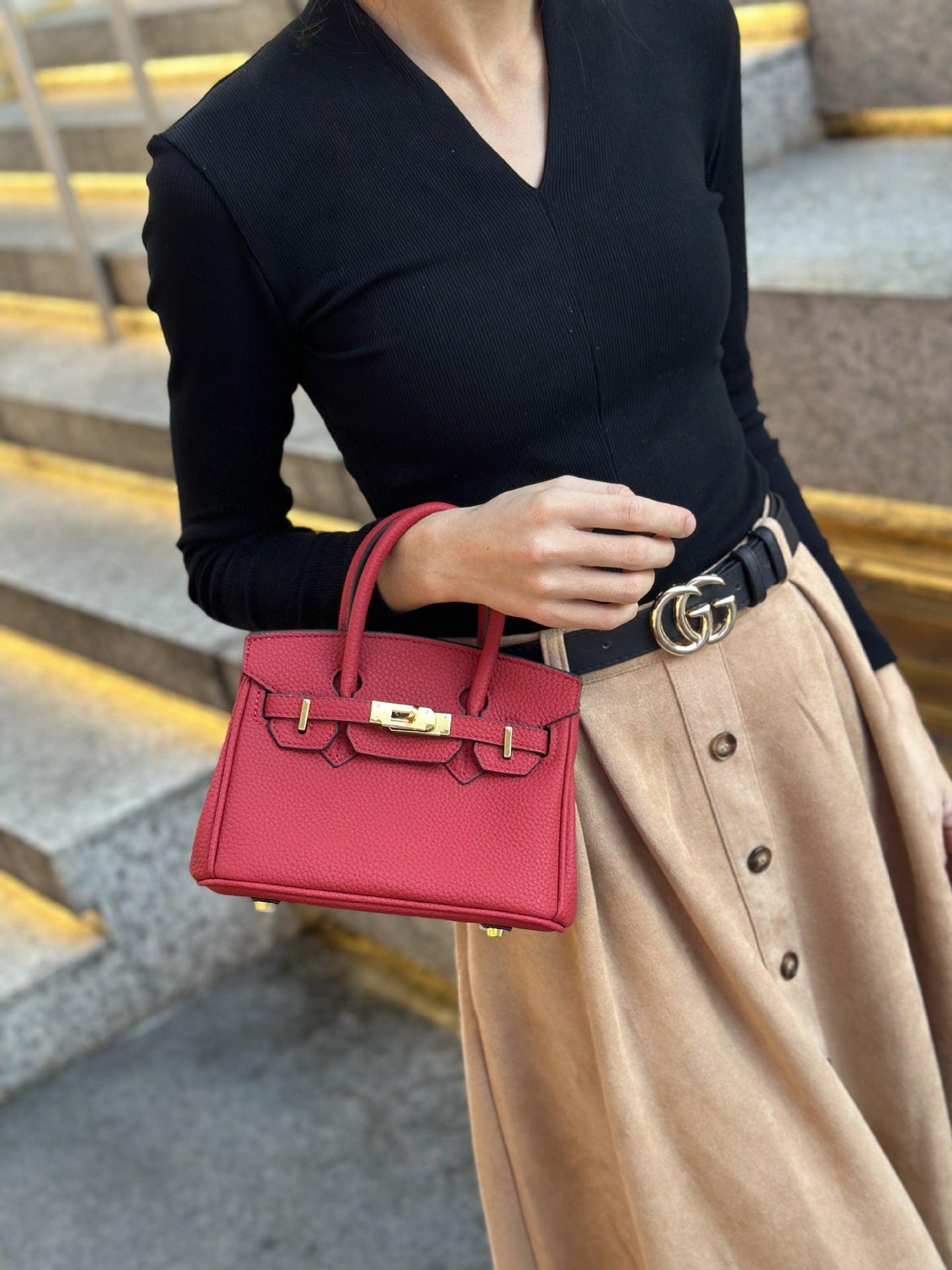 Women's High-Grade Bag2025New Summer Kelly Bag Large Capacity Women's Bag Shoulder Crossbody Handbag Birkin Bag