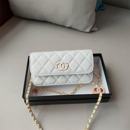 C Series · Mini Genuine Leather Quilted Wallet-On-Chain Bag – 5 Colors | Crossbody & Clutch | Greenyuna