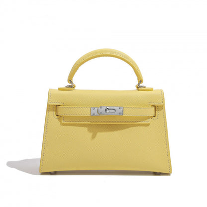 Elegant Structured Bag Collection | H Series Handbags Wholesale | 19cm silver PU leather GREEN Factory