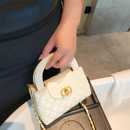 Mini Genuine Leather Quilted Top Handle Bag – 6 Colors | Handheld & Crossbody | Greenyuna