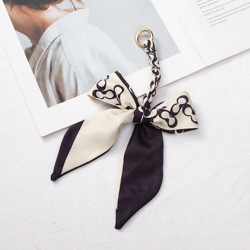 Silk Scarf Bag Charm – Twilly Ribbon Purse Accessory | Greenyuna