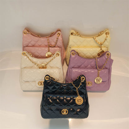 C Series · Genuine Leather Quilted Soft Chain Tote Bag – 5 Colors | Hobo Shoulder Style | Greenyuna