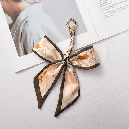 Silk Scarf Bag Charm – Twilly Ribbon Purse Accessory | Greenyuna