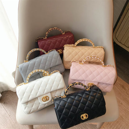 #1158 Mini Genuine Leather Quilted Flap Chain Bag – 6 Colors | Crossbody & Shoulder | Greenyuna