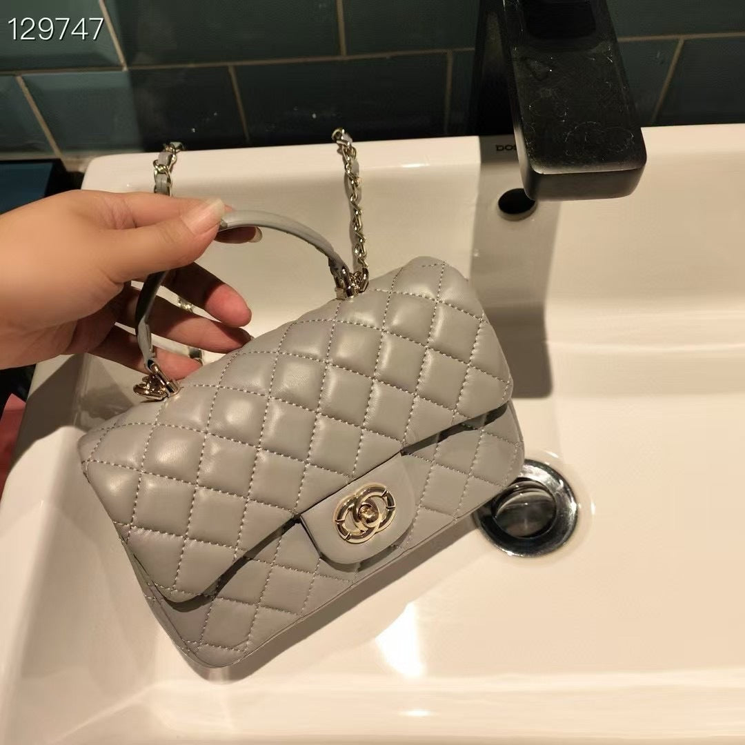 Mini Genuine Leather Quilted Flap Chain Bag – 6 Colors | Crossbody & Shoulder | Greenyuna