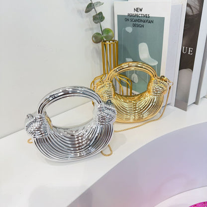 Metal Wire Evening Bag – Mini Top Handle Party Clutch | Greenyuna