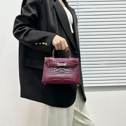 H Series Croc-Embossed Top-Handle Bag | 22cm | Factory Direct Wholesale