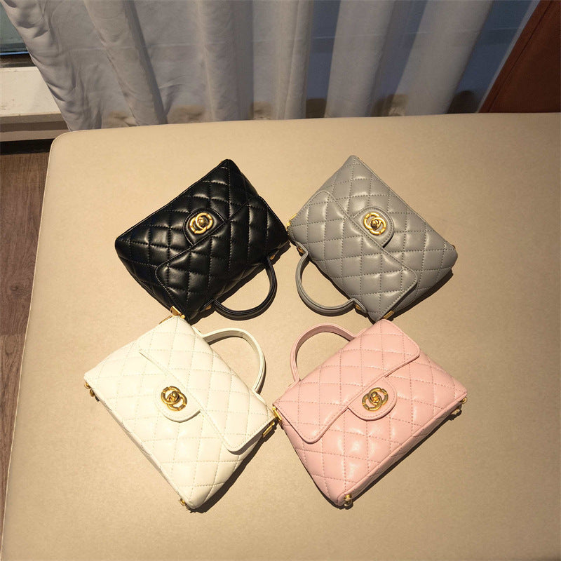 C Series · Genuine Leather Quilted Mini Top Handle Bag – Crossbody & Shoulder | 4 Colors | Greenyuna