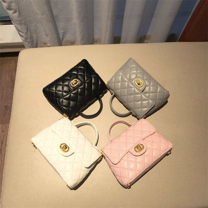 C Series · Genuine Leather Quilted Mini Top Handle Bag – Crossbody & Shoulder | 4 Colors | Greenyuna