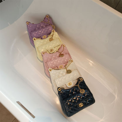 C Series · Genuine Leather Quilted Soft Chain Tote Bag – 5 Colors | Hobo Shoulder Style | Greenyuna