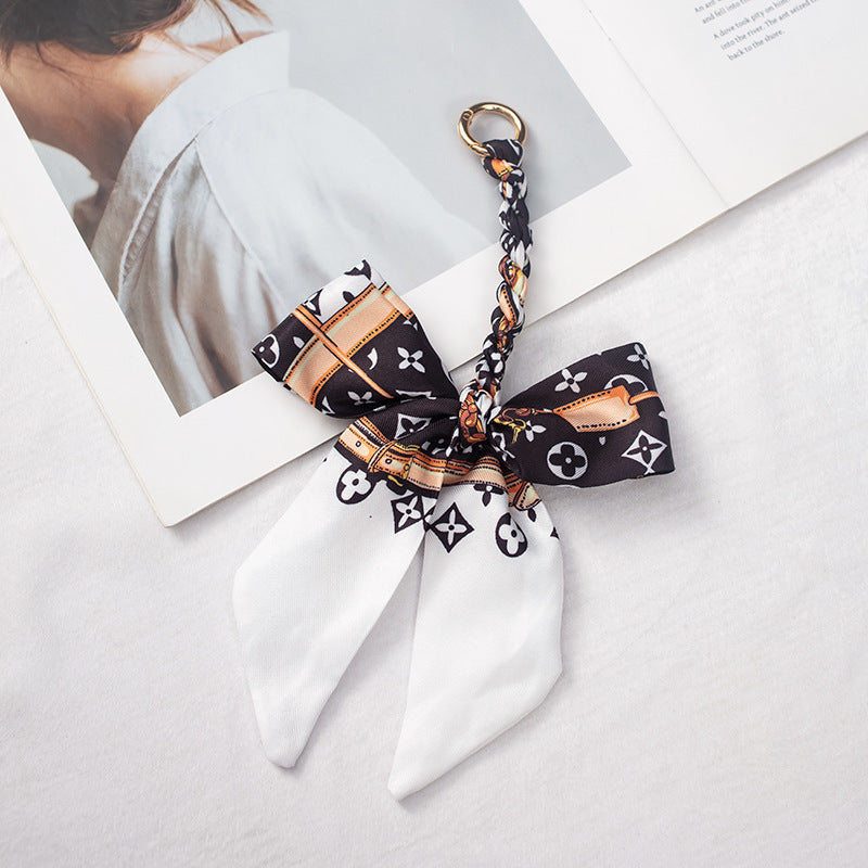 Silk Scarf Bag Charm – Twilly Ribbon Purse Accessory | Greenyuna