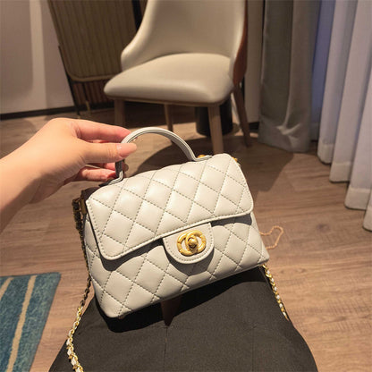 C Series · Genuine Leather Quilted Mini Top Handle Bag – Crossbody & Shoulder | 4 Colors | Greenyuna