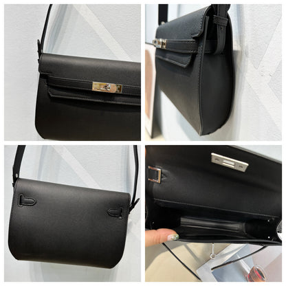 H Series 25 cm Structured Shoulder Bag – 23-0405 | Silver Hardware