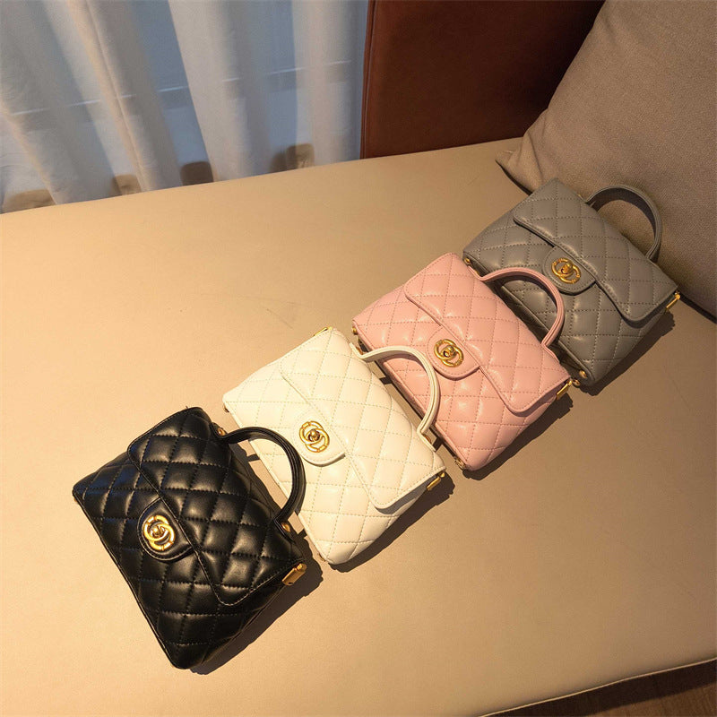 C Series · Genuine Leather Quilted Mini Top Handle Bag – Crossbody & Shoulder | 4 Colors | Greenyuna