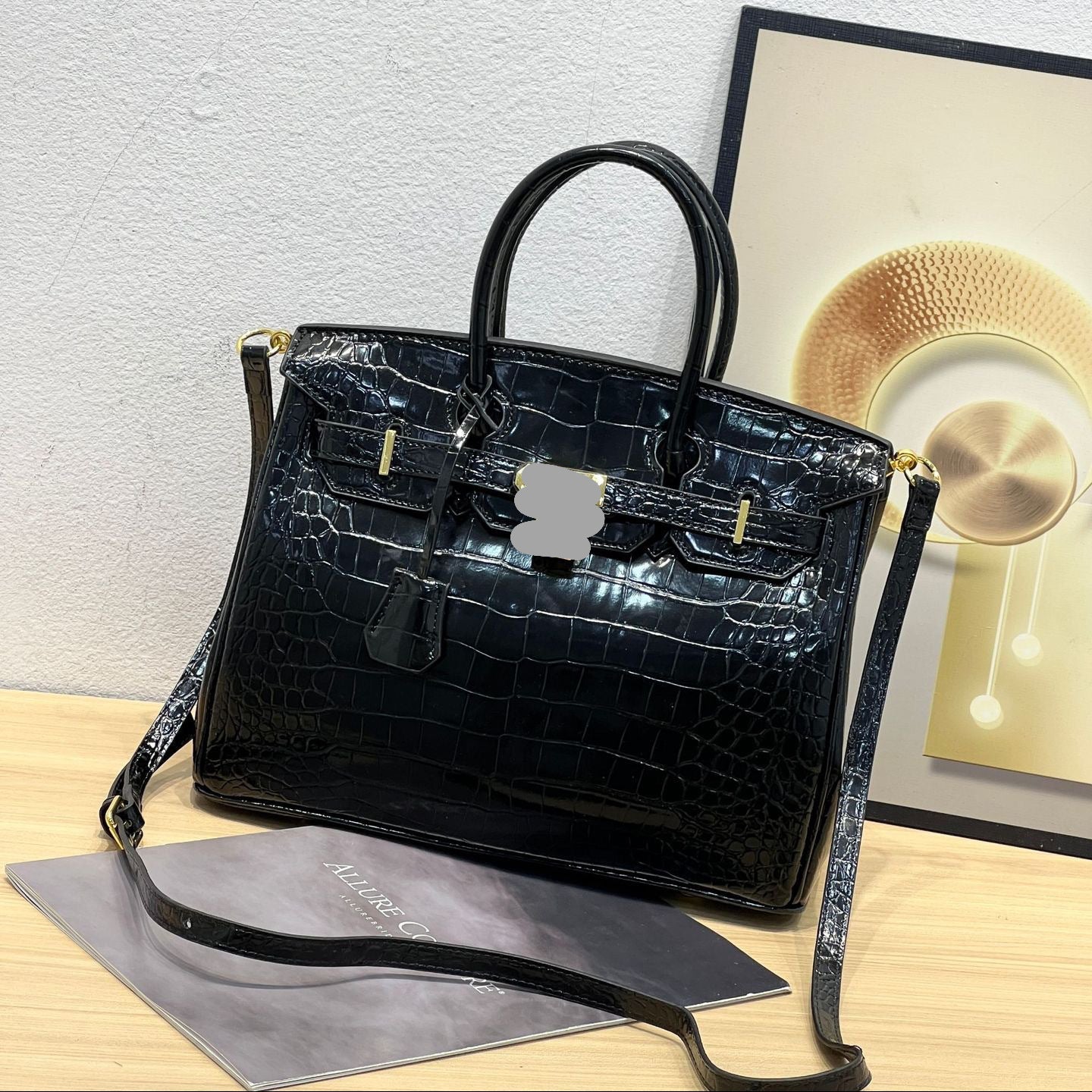 H Series 30×16×22 cm Croc-Texture Structured Tote Bag | Premium PU | Factory Direct