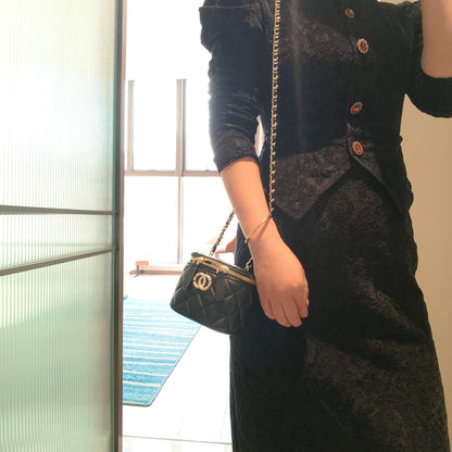 C Series · Genuine Leather Quilted Mini Vanity Cube Bag – 6 Colors | Crossbody | Greenyuna