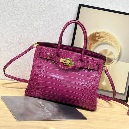 H Series 30×16×22 cm Croc-Texture Structured Tote Bag | Premium PU | Factory Direct