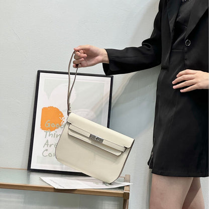 H Series 25 cm Structured Shoulder Bag – 23-0405 | Silver Hardware