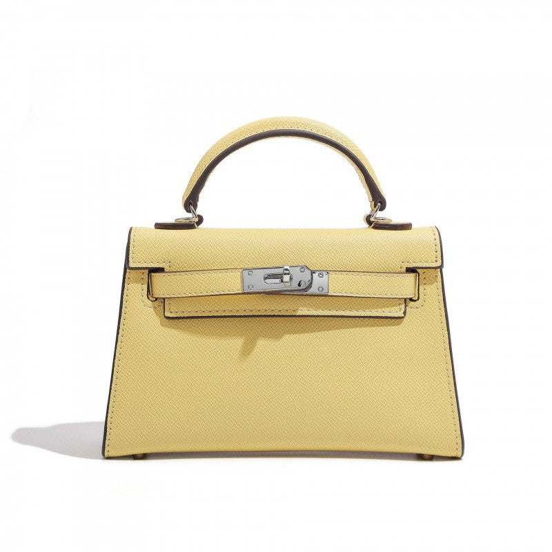 Elegant Structured Bag Collection | H Series Handbags Wholesale | 19cm silver PU leather GREEN Factory