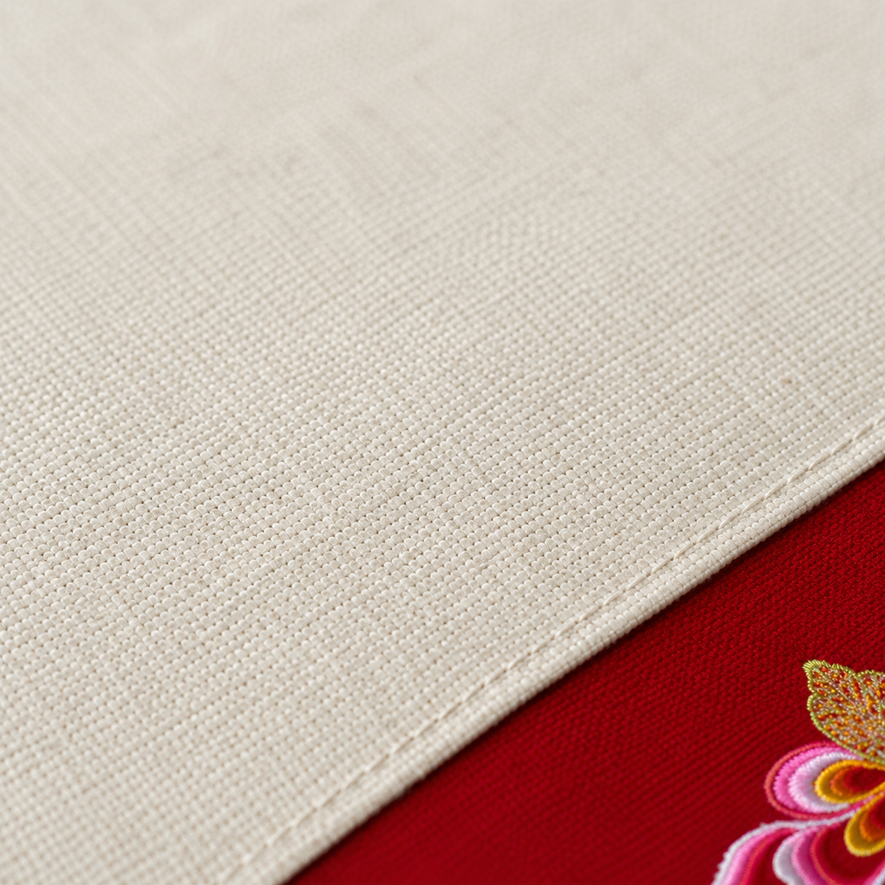 Handmade Embroidered Linen Placemat Set of 2