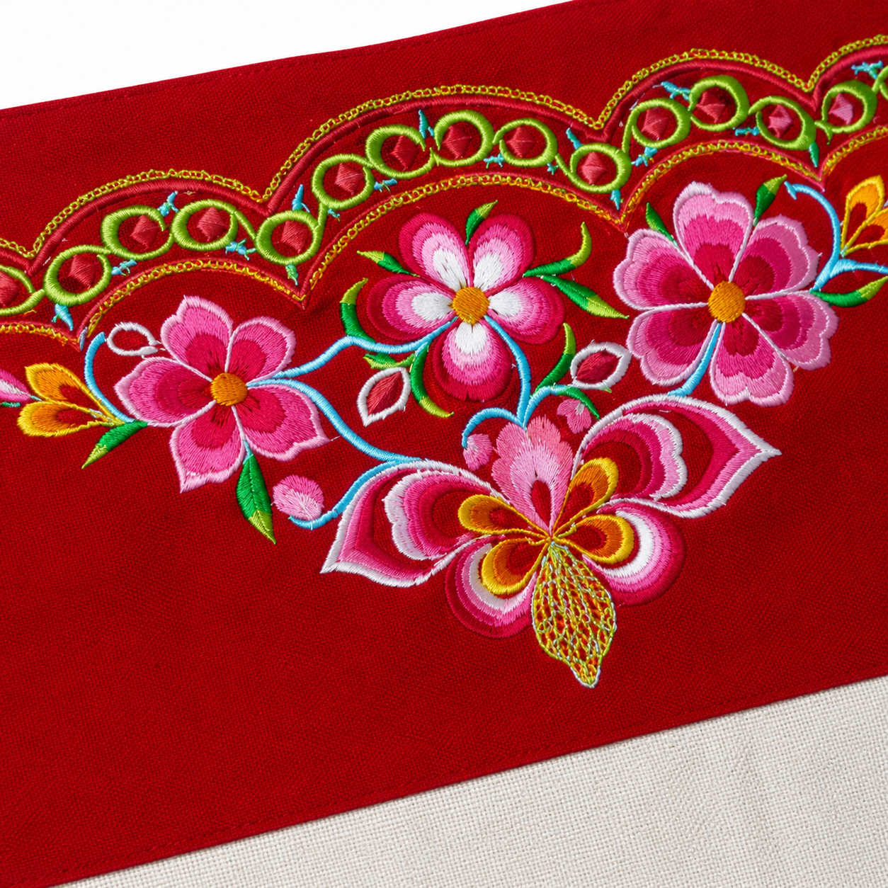 Handmade Embroidered Linen Placemat Set of 2