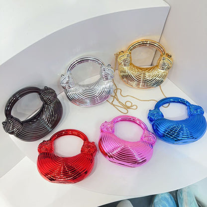 Metal Wire Evening Bag – Mini Top Handle Party Clutch | Greenyuna