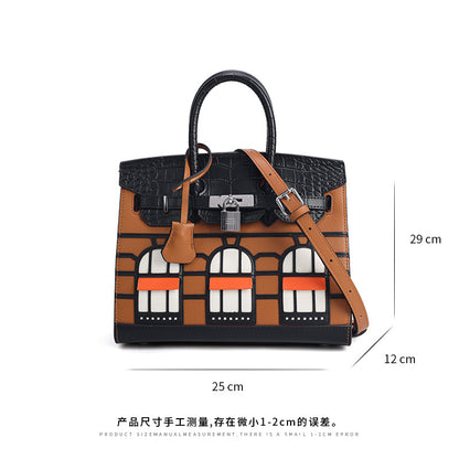 Elegant Structured Bag Wholesale | 25cm PU Handbag Gold Hardware | GREEN Factory