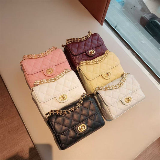 C Series · Genuine Leather Quilted Mini Chain Shoulder Flap Bag – 6 Colors | Greenyuna