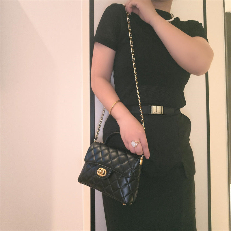 C Series · Genuine Leather Quilted Mini Top Handle Bag – Crossbody & Shoulder | 4 Colors | Greenyuna