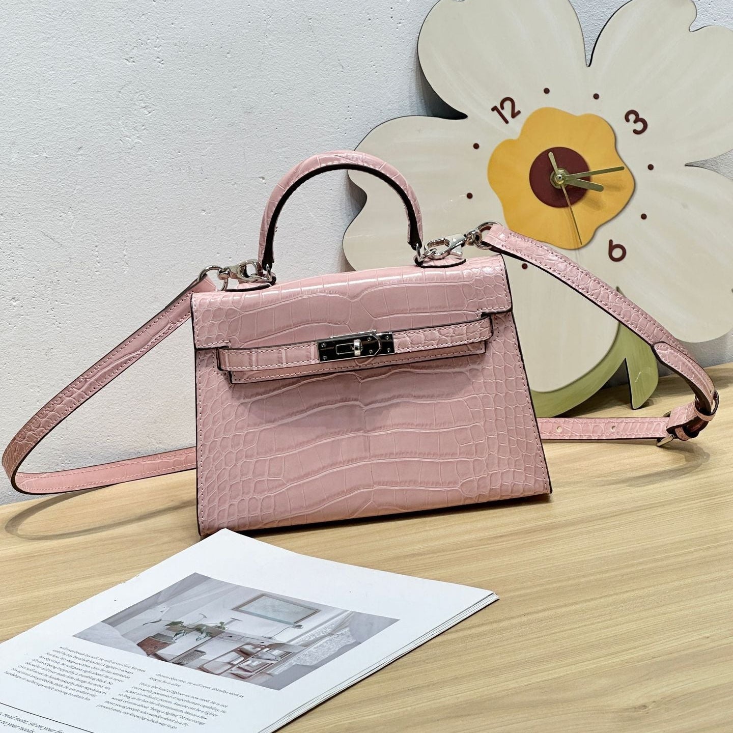 H Series Croc-Embossed Top-Handle Bag | 22cm | Factory Direct Wholesale