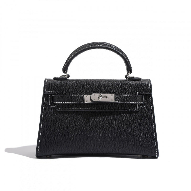 Elegant Structured Bag Collection | H Series Handbags Wholesale | 19cm silver PU leather GREEN Factory