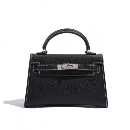 Elegant Structured Bag Collection | H Series Handbags Wholesale | 19cm silver PU leather GREEN Factory