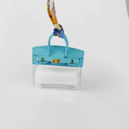 Mini PU Bag with Clear PVC Case | Colorful Handbag Ornament & Gift Display