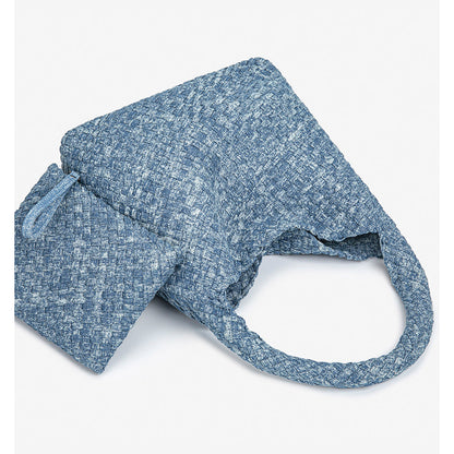 D Series Handmade Woven PU Shoulder Bag Set | Soft Lightweight Tote & Hobo Bag