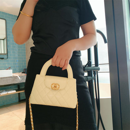 Mini Genuine Leather Quilted Top Handle Bag – 6 Colors | Handheld & Crossbody | Greenyuna