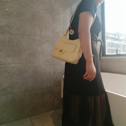 C Series · Genuine Leather Quilted Chain Shoulder Tote Bag – 5 Colors | Soft Hobo Style | Greenyuna