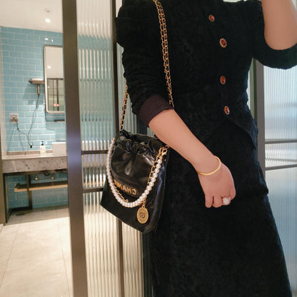 Pearl Chain Soft Quilted Hobo Bag – Shoulder & Crossbody | 5 Colors | Greenyuna