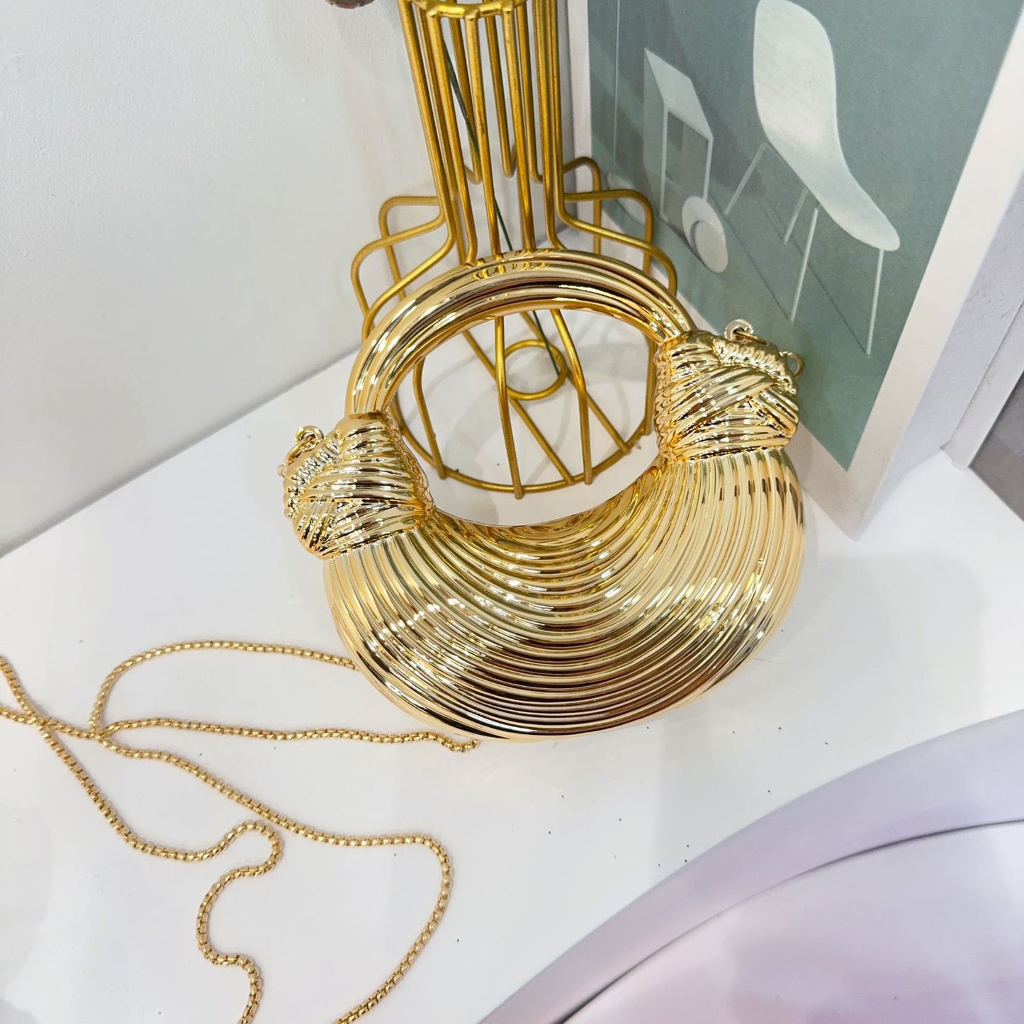 Metal Wire Evening Bag – Mini Top Handle Party Clutch | Greenyuna