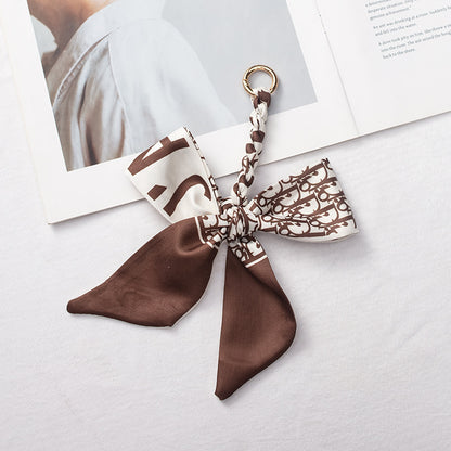 Silk Scarf Bag Charm – Twilly Ribbon Purse Accessory | Greenyuna