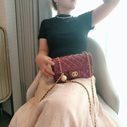 C Series · Mini Genuine Leather Quilted Chain Crossbody Bag – 7 Colors | Classic Small Flap | Greenyuna