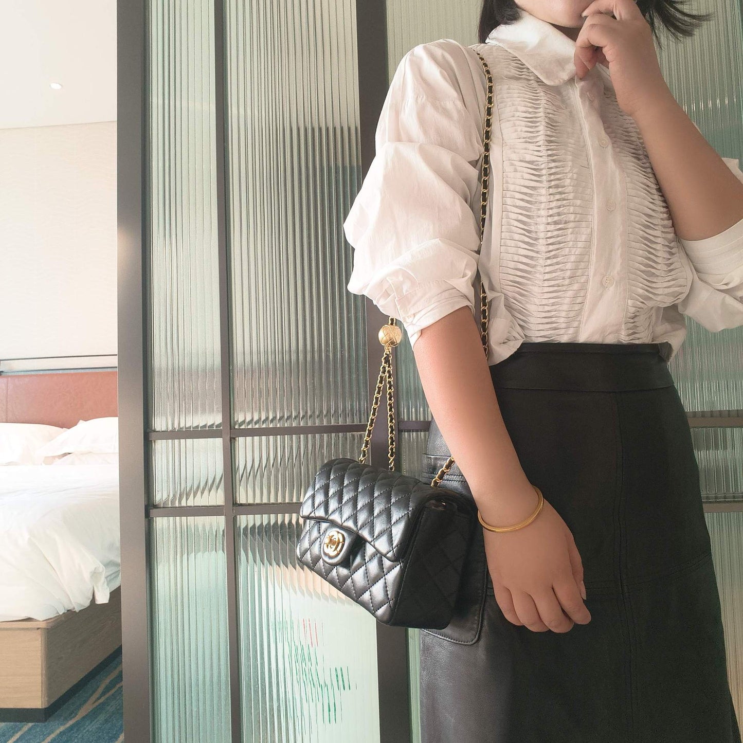 C Series · Mini Genuine Leather Quilted Chain Crossbody Bag – 7 Colors | Classic Small Flap | Greenyuna