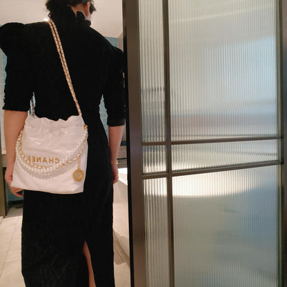 Pearl Chain Soft Quilted Hobo Bag – Shoulder & Crossbody | 5 Colors | Greenyuna