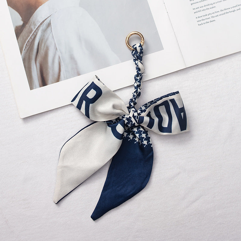 Silk Scarf Bag Charm – Twilly Ribbon Purse Accessory | Greenyuna