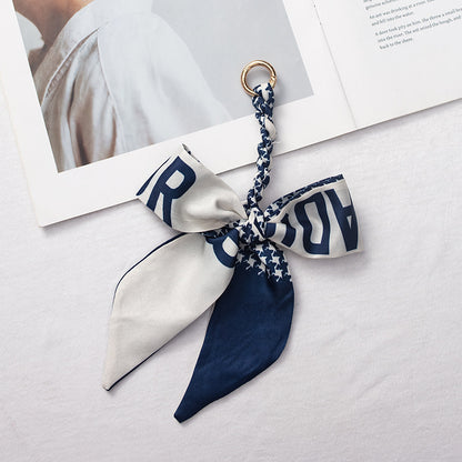 Silk Scarf Bag Charm – Twilly Ribbon Purse Accessory | Greenyuna