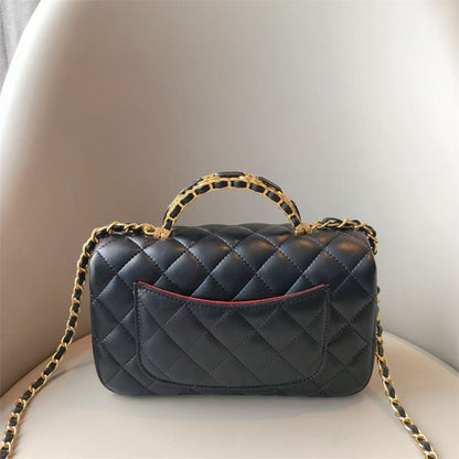 #1158 Mini Genuine Leather Quilted Flap Chain Bag – 6 Colors | Crossbody & Shoulder | Greenyuna