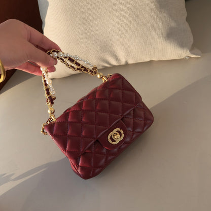 Mini Genuine Leather Quilted Flap Bag – Double Chain Strap | 5 Colors | MOQ 2 | Greenyuna